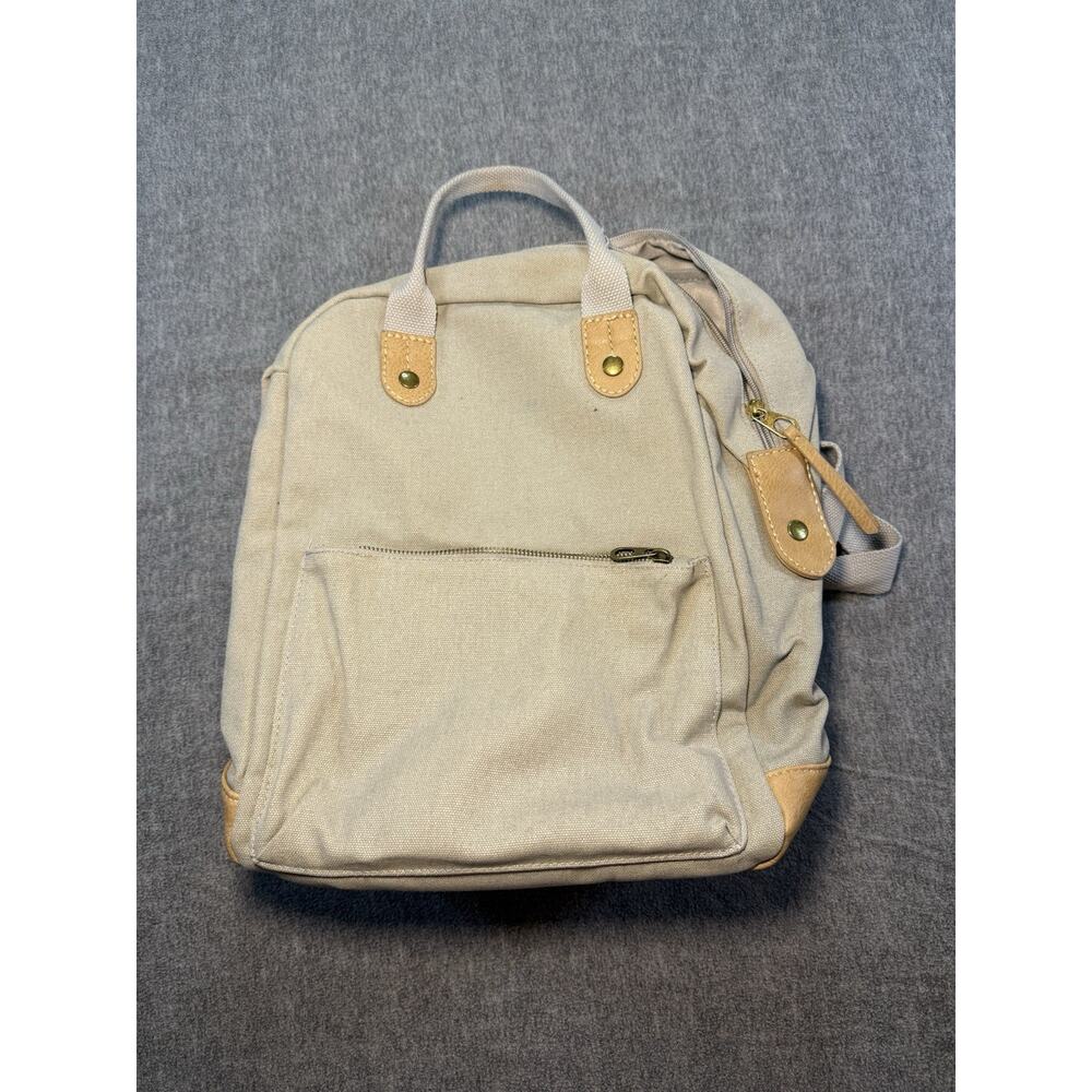 Universal Threads Backpack-Cream+Tan/Gold Hardware/Leather Accents